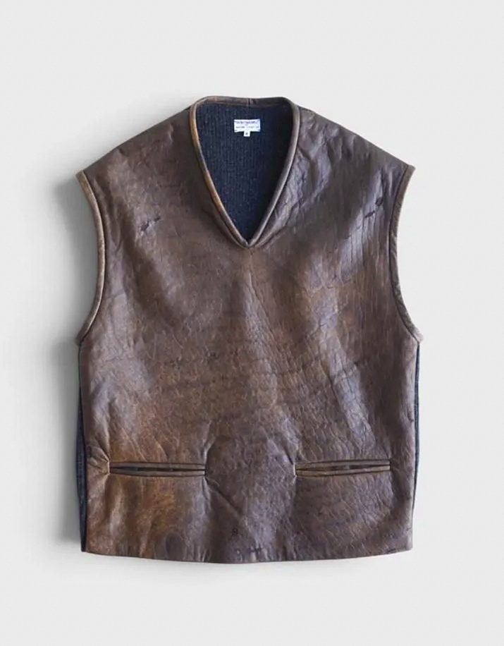ニット49 レザーベスト